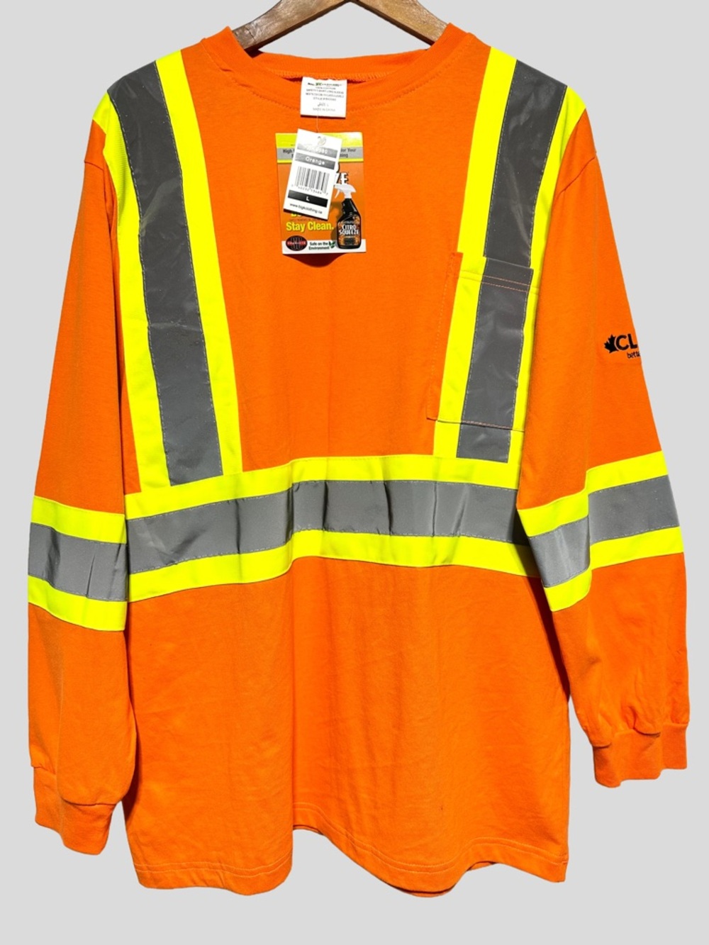 BIG K CLOTHING Hi Vis Safety Long Sleeve Work Shirt Orange NWT